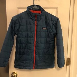 Boys Patagonia nano puff jacket, size S (7-8) wavy blue